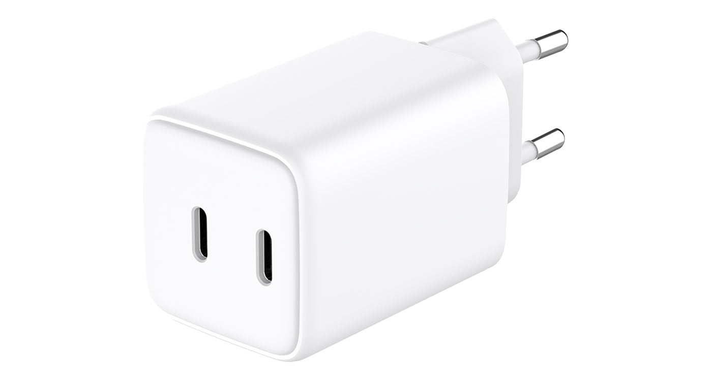 LMP Netzladegerät – 45 W, 2× USB-C, GaN, PD 3.0, PPS, weiss