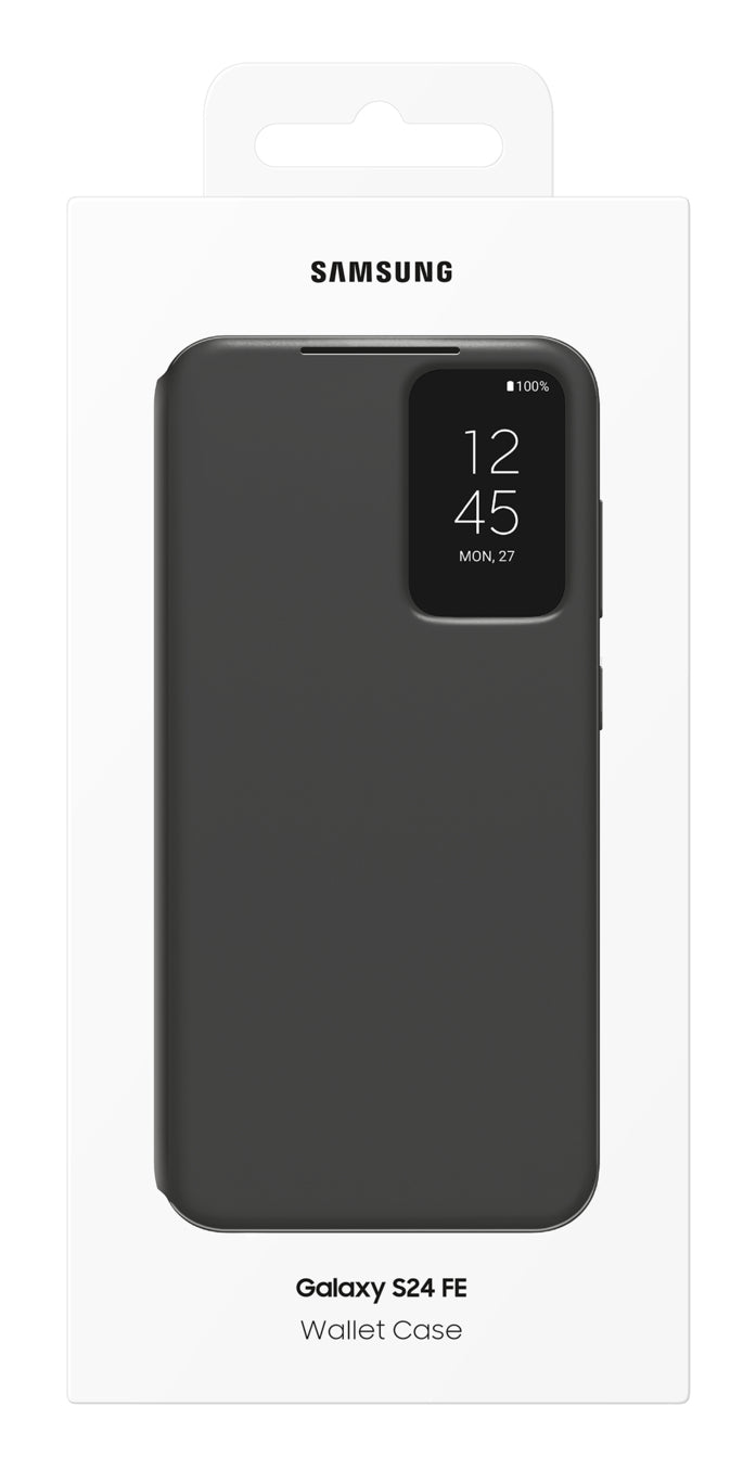 Samsung Smart View Wallet Case EF-ZS721 Wallethülle – für Samsung Galaxy S24 FE, Recycling-Kunststoff, Schwarz