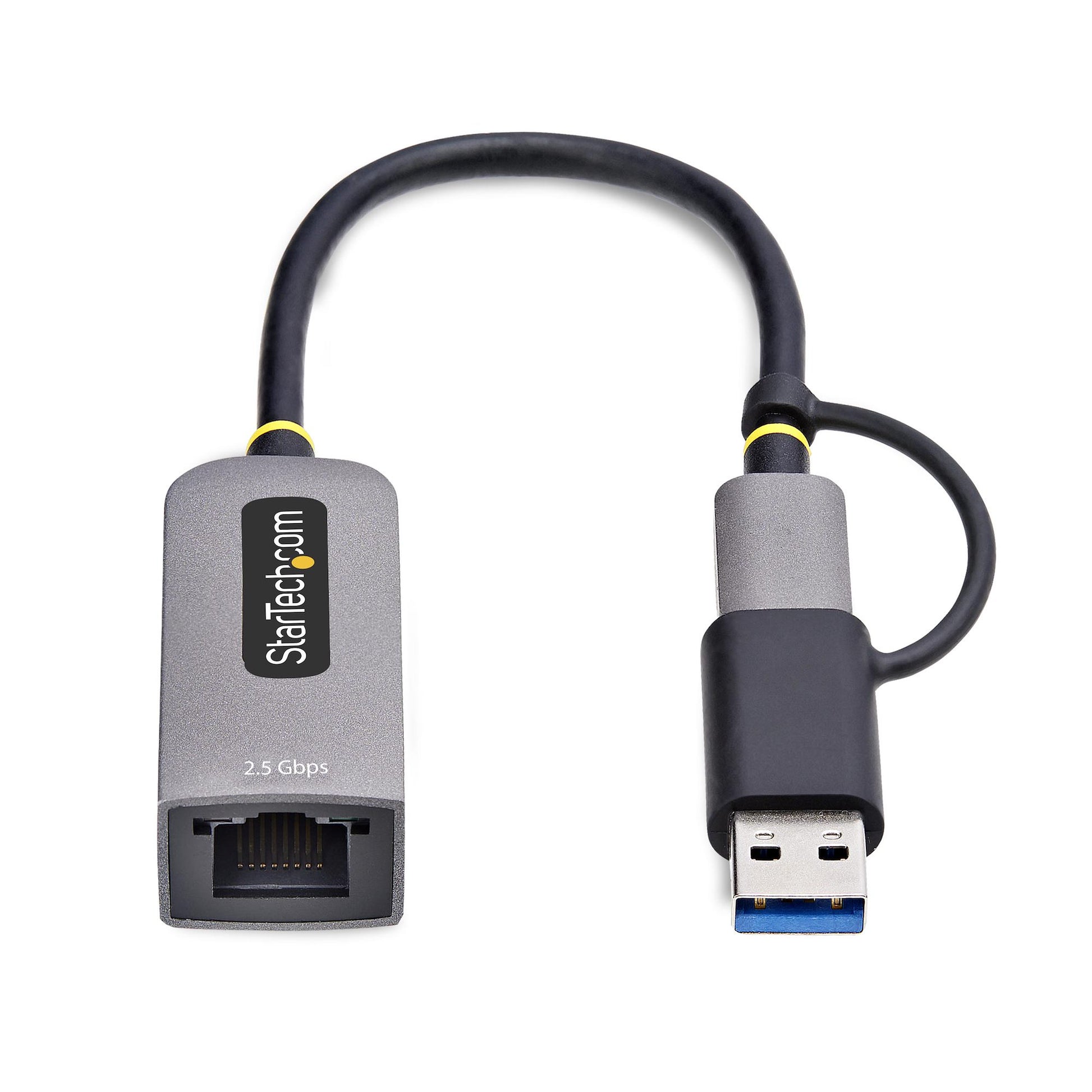 StarTech.com Netzwerkadapter USB-C/USB-A zu RJ-45 – 2,5 Gbit/s, USB 3.2 Gen 1, 0,152 m – für Windows/Mac/Linux