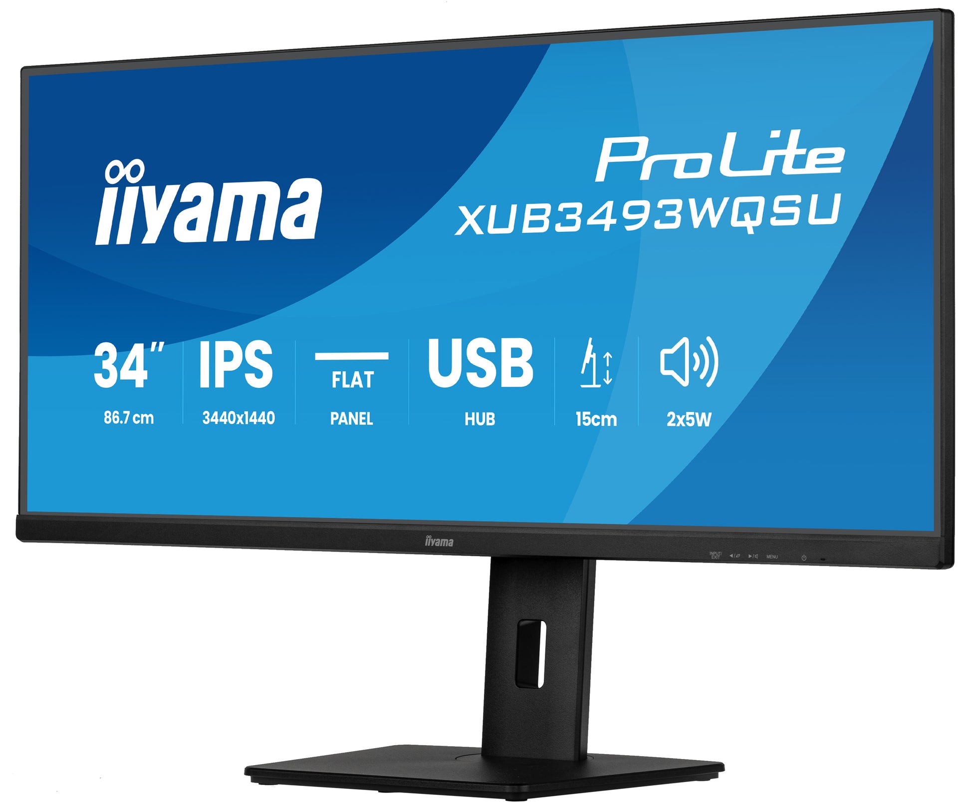 iiyama ProLite XUB3493WQSU-B6 – Monitor, 34", 3440 × 1440, IPS, 400 cd/m²