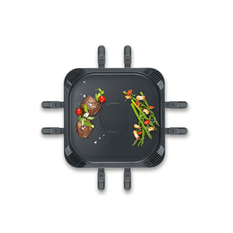 Severin Raclette-Grill RG 2379 – 8 Personen, Keramikbeschichtet, 1900 W – Schwarz/Silber