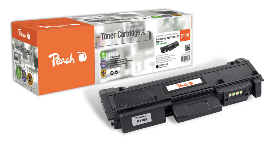 Peach MLT-D116S Schwarz Toner – Kompatibel – 1'200 Seiten – für Samsung SLM 2625/SLM 2625 D/SLM 2625 F
