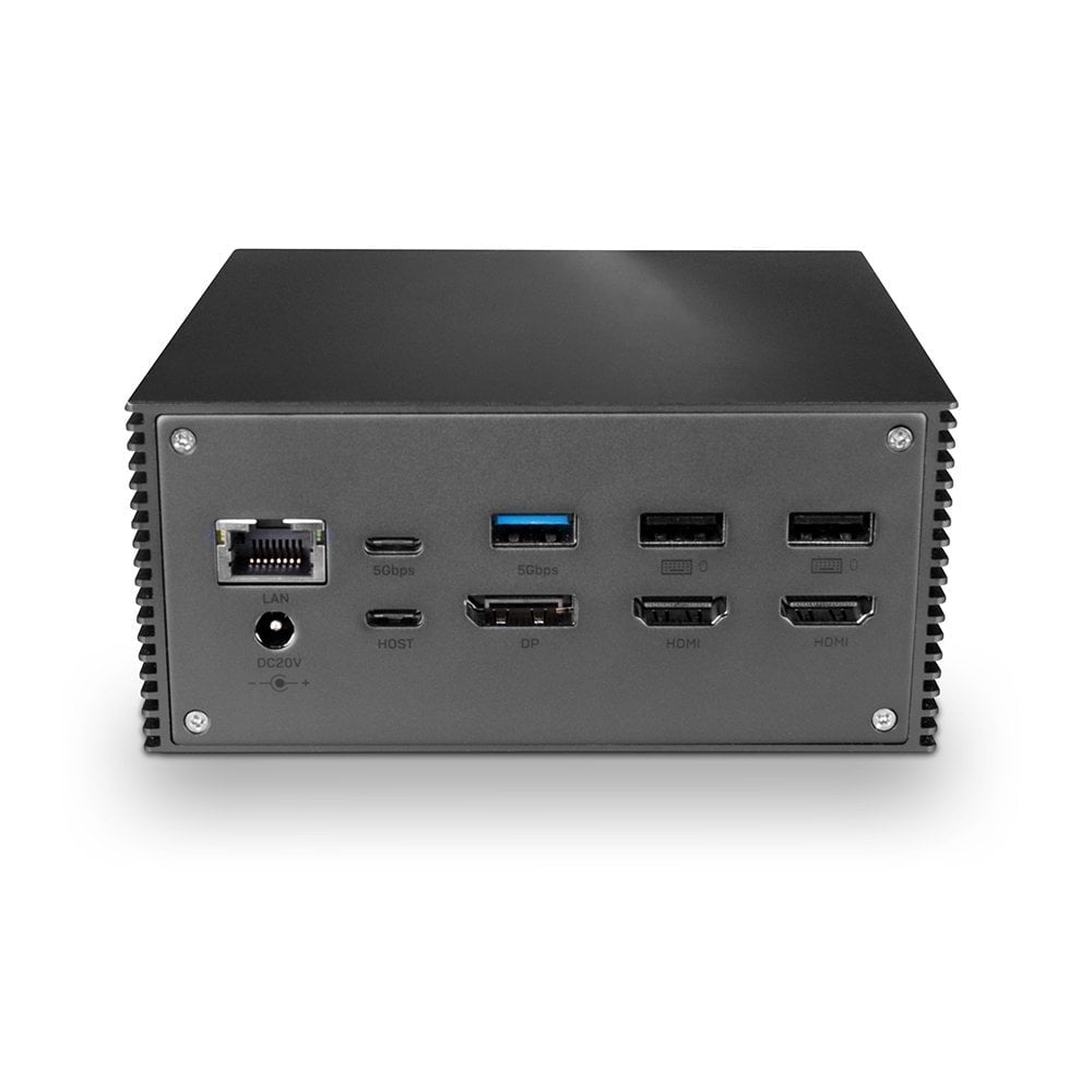Lindy 43378 Dockingstation – USB-C, 1× DP, 2× HDMI, 5× USB-A, Fast Ethernet, SD/microSD, 3,5 mm Audio