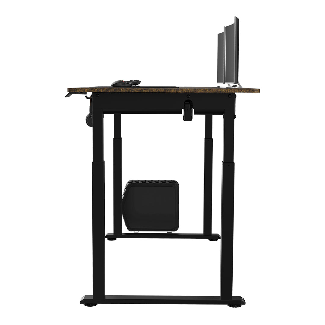 Ultradesk Uplift Gaming-Tisch – 160 × 75 cm, höhenverstellbar, schwarz/braun, Stahl