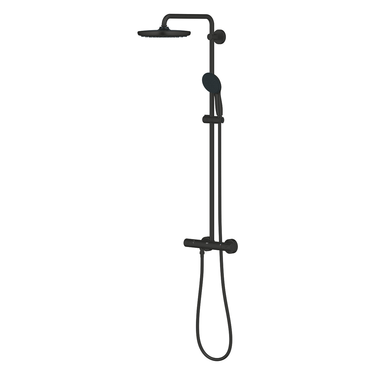 GROHE Duschsystem Vitalio Start 250 – 112 cm, Metall, Aufputz-Thermostat, Schwarz matt