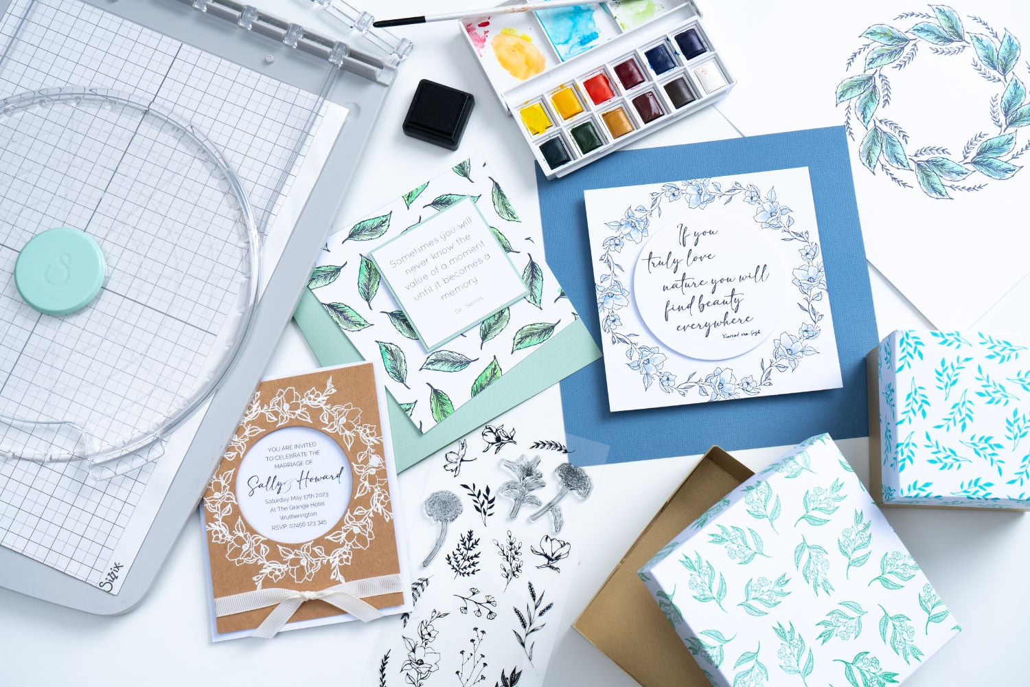 Sizzix Stempel-Set – Garden Botanicals – 17 Stempel – Transparentes Polymer