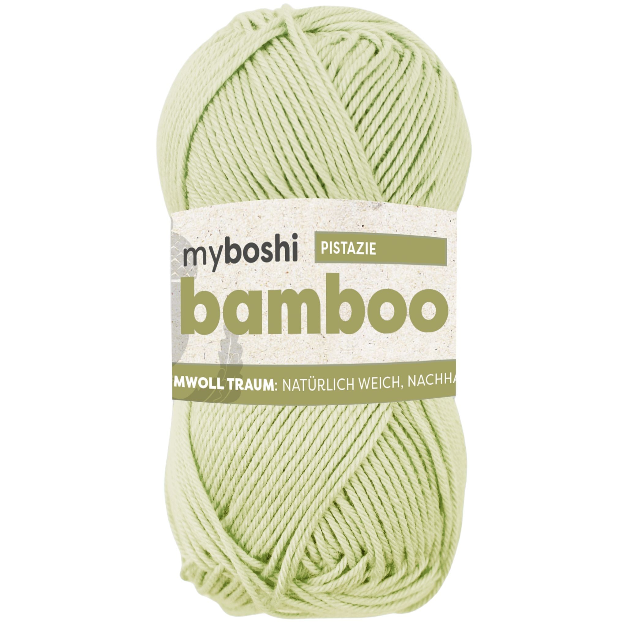myBoshi Bambuswolle Pistazie – 50 g, 125 m, 60% Bambus/40% Baumwolle, Nadel 4 mm