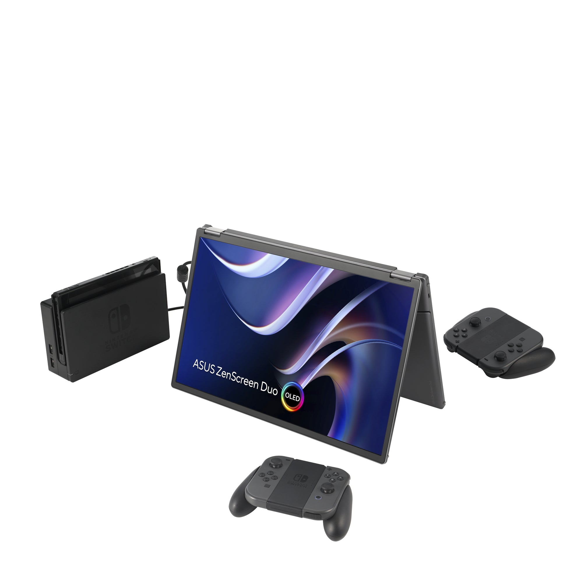 ASUS ZenScreen Duo MQ149CD – Portabler Monitor, 14", USB-C, mini-HDMI, Kensington-Schloss, Silber