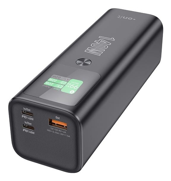ONIT Powerbank 25000 mAh, PD 140 W, 2× USB-C, Pass-Through, Anthrazit