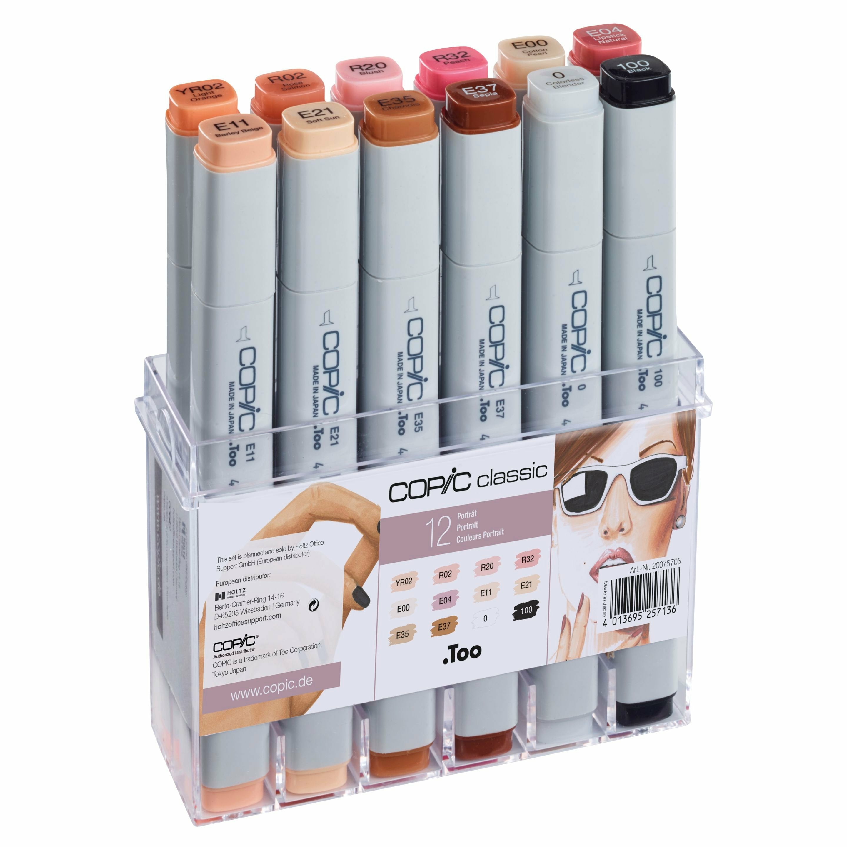 Copic Permanentmarker – Porträtfarben, 12 Stück