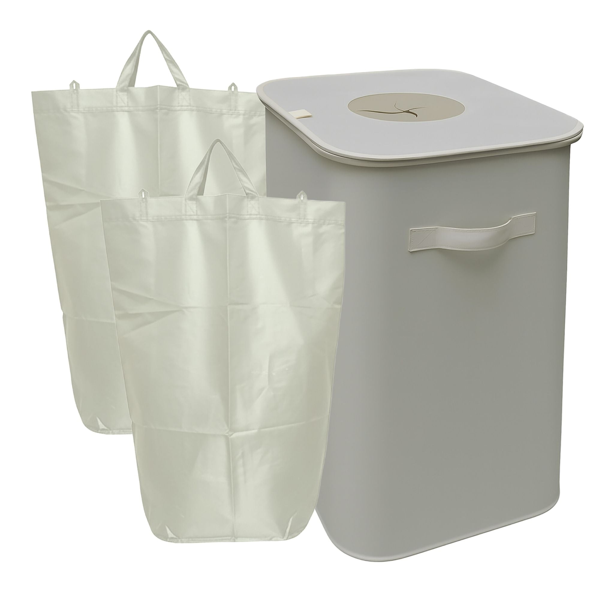 Relaxdays Recyclingbox – 100 l – Polyester (PES), rechteckig – Beige