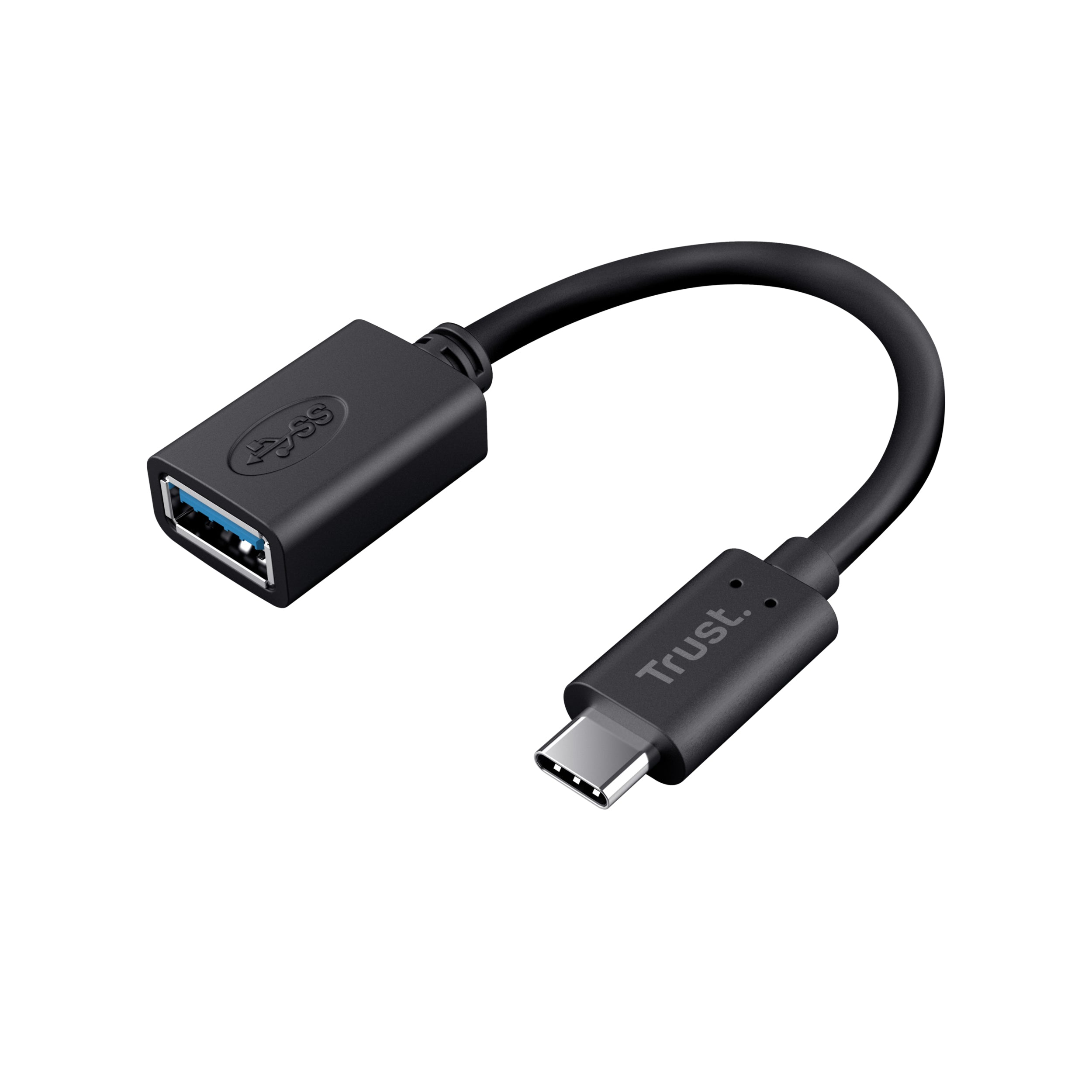 Trust 20967 Adapter USB-C zu USB-A – USB 3.2 Gen 1 (5 Gbit/s), 0,09 m, Schwarz