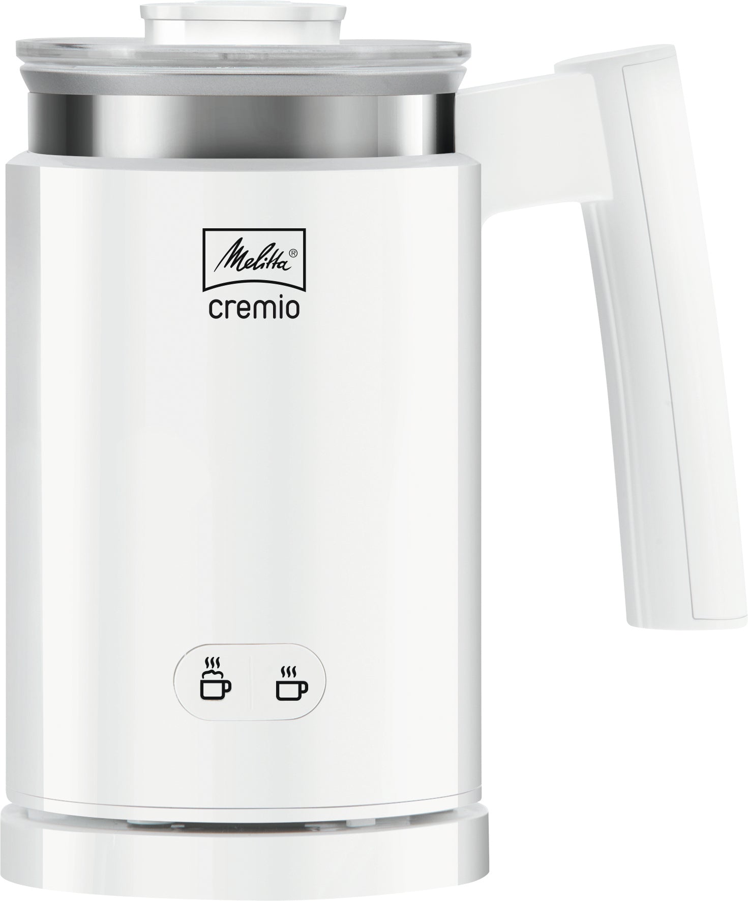 Melitta Elektrischer Milchschäumer Cremio II – Füllmenge 250 ml, Schaum 150 ml, 450 W, Weiss