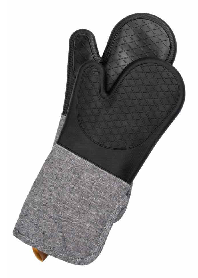 Wenko – Küchenhandschuhe 18 × 38 × 2 cm, Silikon, Schwarz