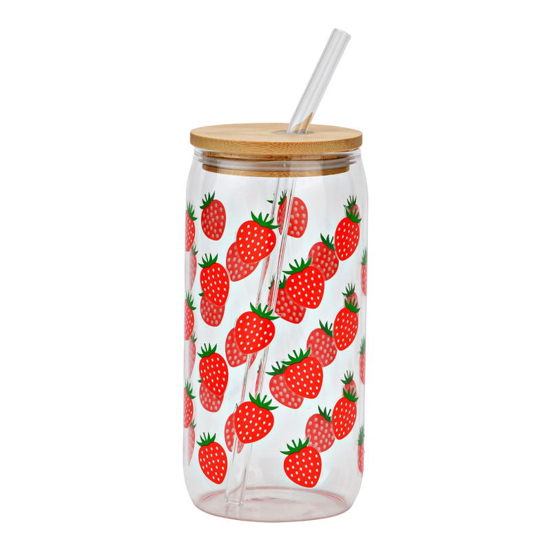G. Wurm Trinkglas Erdbeere – 500 ml, Ø 8,0 cm, H 15,0 cm, Glas, Transparent
