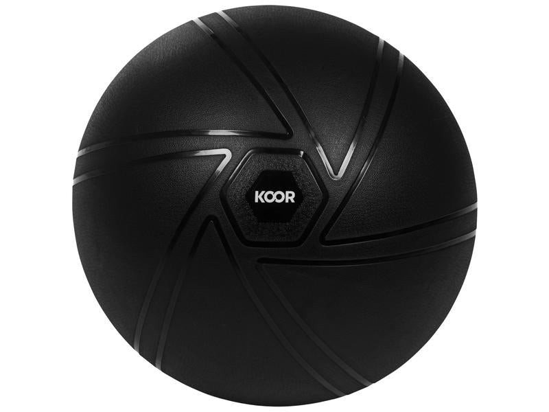 KOOR Gymnastikball F00922, Ø 75 cm, 500 kg – Schwarz, PVC