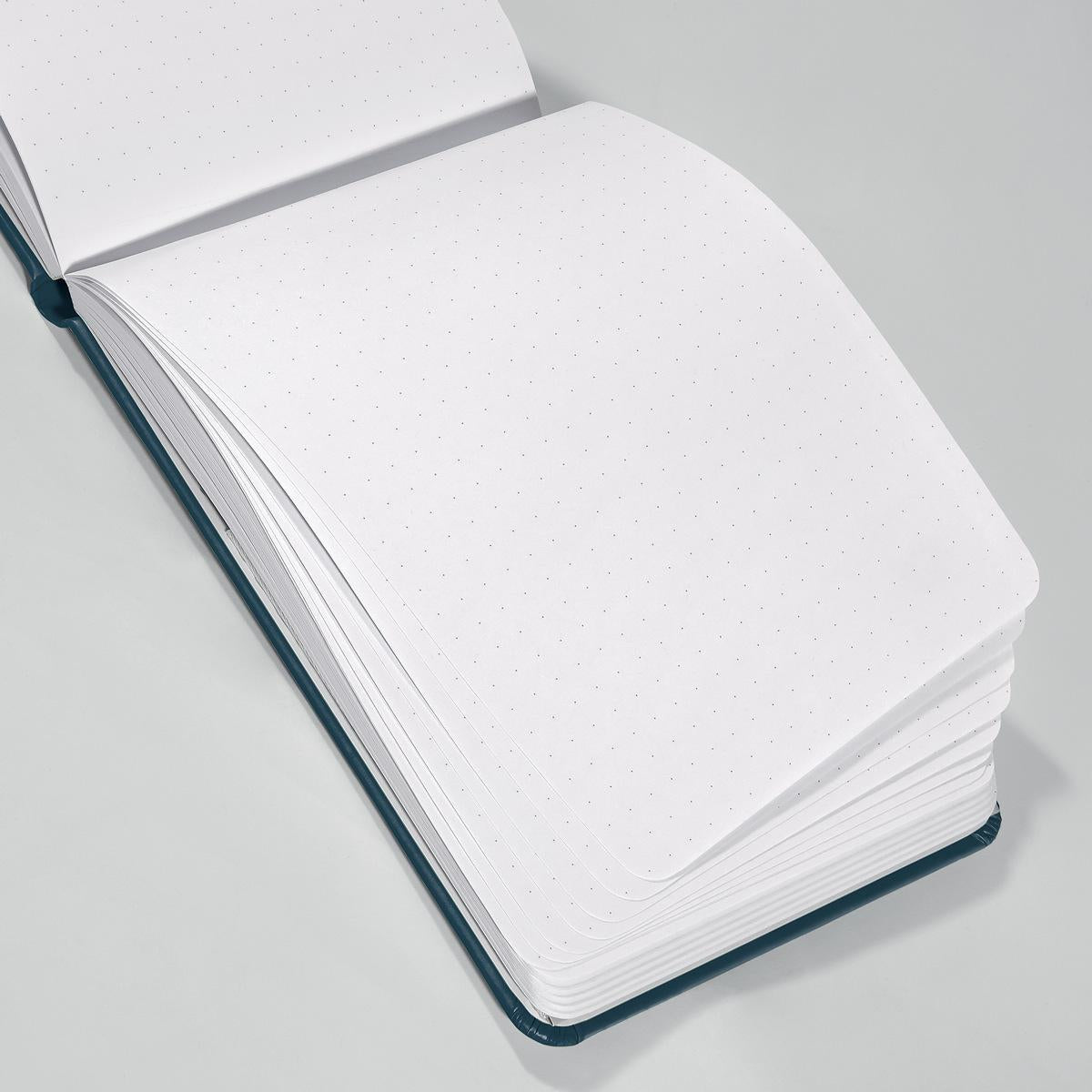 Sigel Notizblock, 158 × 110 mm, punktkariert, Fadenheftung, Hardcover, 79 Blatt, perforiert – dunkelblau