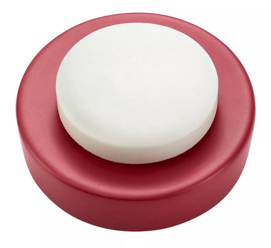 Diaqua Seifenschale Zylo – Keramik/Metall, Ø11,5×3 cm, Rot