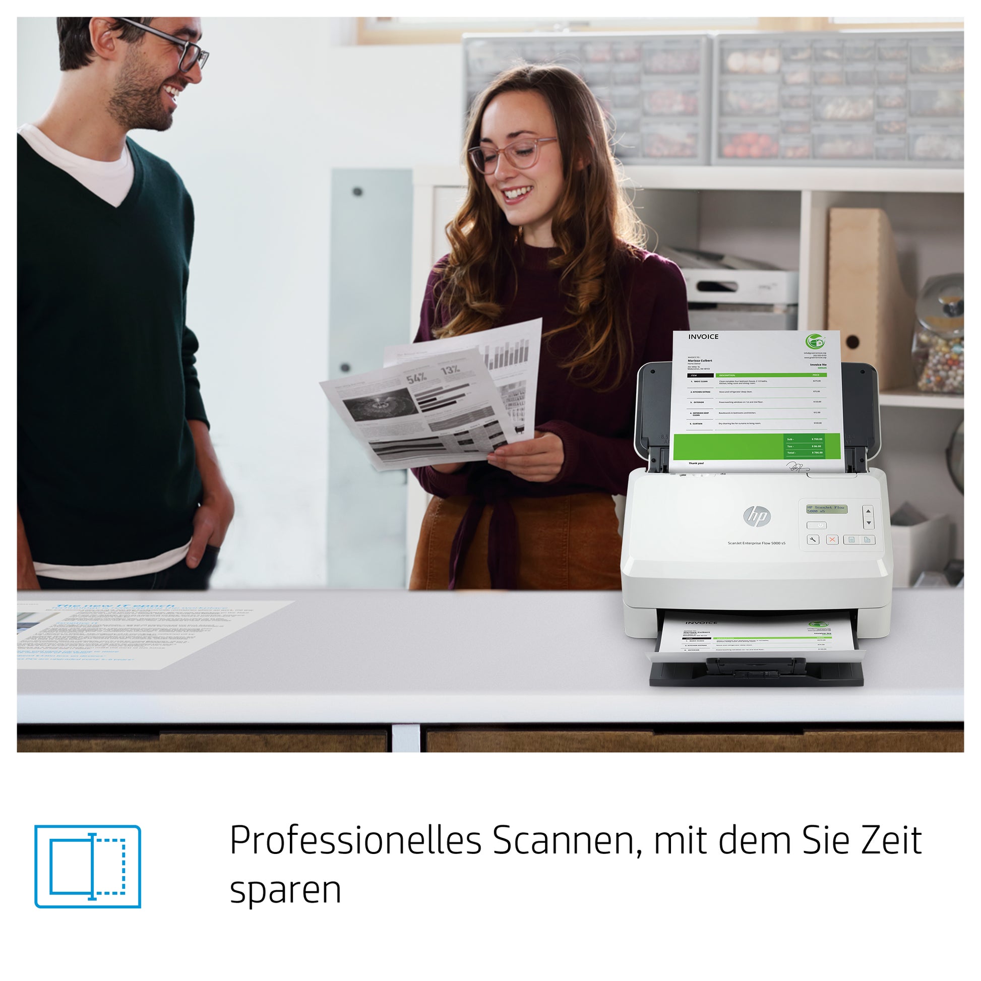 HP ScanJet Enterprise Flow 5000 s5 – Dokumentenscanner, A4, 65 Seiten pro Minute, 600 dpi, ADF 80 Blatt, USB, für Windows