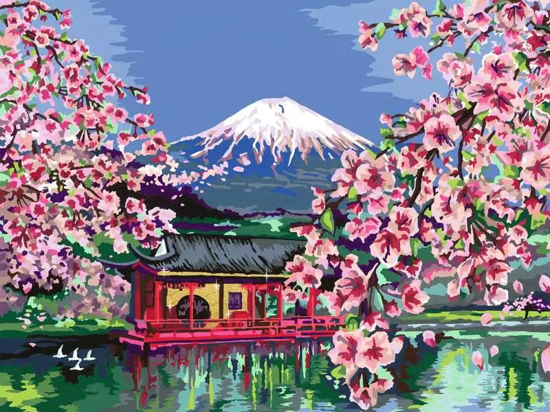 Ravensburger CreArt – Malen-nach-Zahlen-Set – Japanische Kirschblüte – 1-teilig – ab 14 Jahren