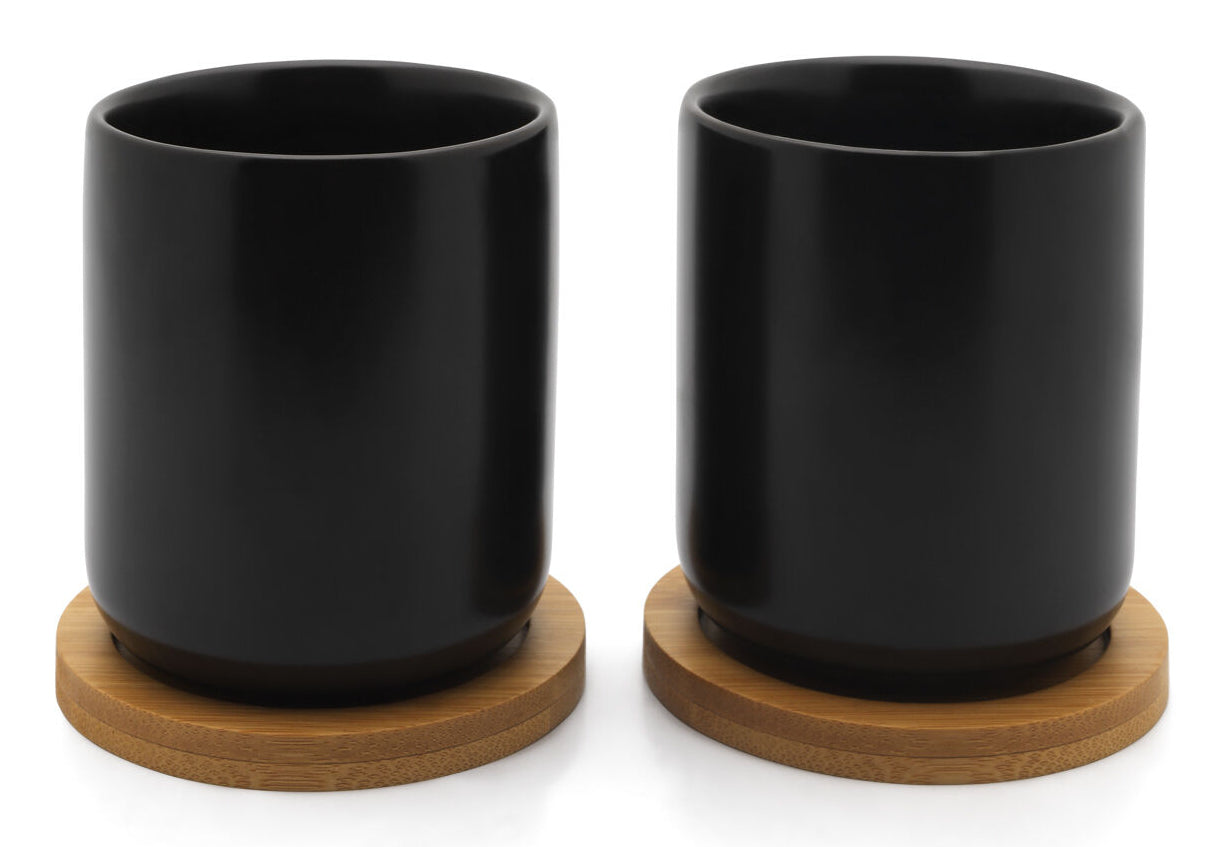 Bredemeijer Teetasse – 200 ml, Ø 7,9 cm, Keramik, Schwarz, mit Unterteller