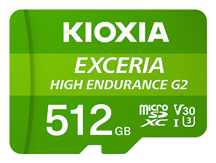 Kioxia Exceria G2 microSDXC 512 GB – UHS-I, Klasse 10, U3, V30, A1, 100/50 MB/s, inkl. SD-Adapter