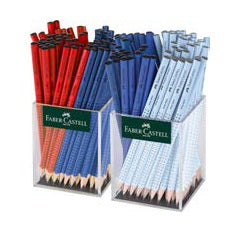 Faber-Castell Grip 2001 Bleistift, Dreikant, Grip-Zone, Mine Ø 2 mm, farbig sortiert – 144er-Set