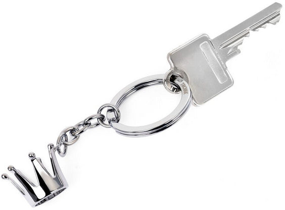 TROIKA Schlüsselanhänger Krone – Metall, Silber, 85 × 35 × 18 mm, 6er-Pack