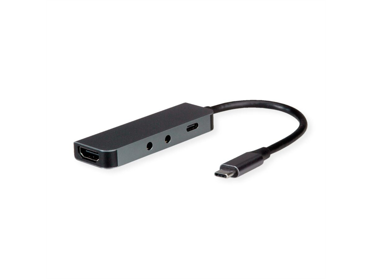 ROLINE Dockingstation – USB-C, 1× HDMI, 3,5 mm Audio, 100 W PD, für Windows/Mac