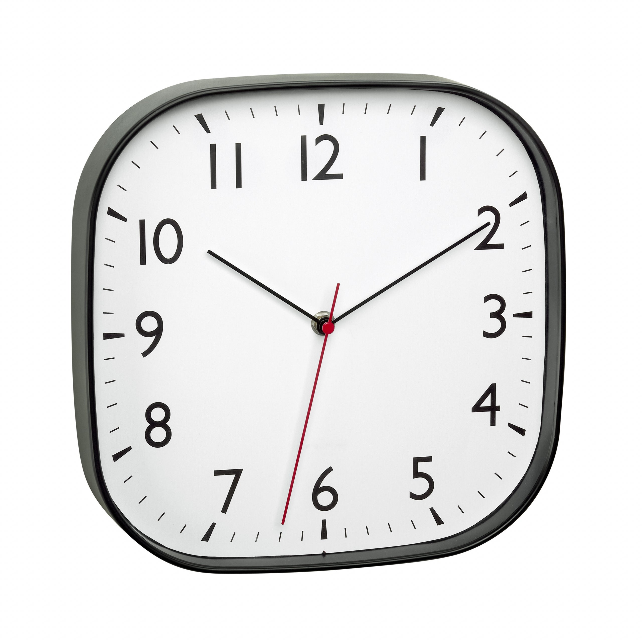 TFA-Dostmann Wanduhr – Analog, 27,9 × 27,9 × 4,9 cm, Schwarz, Kunststoff