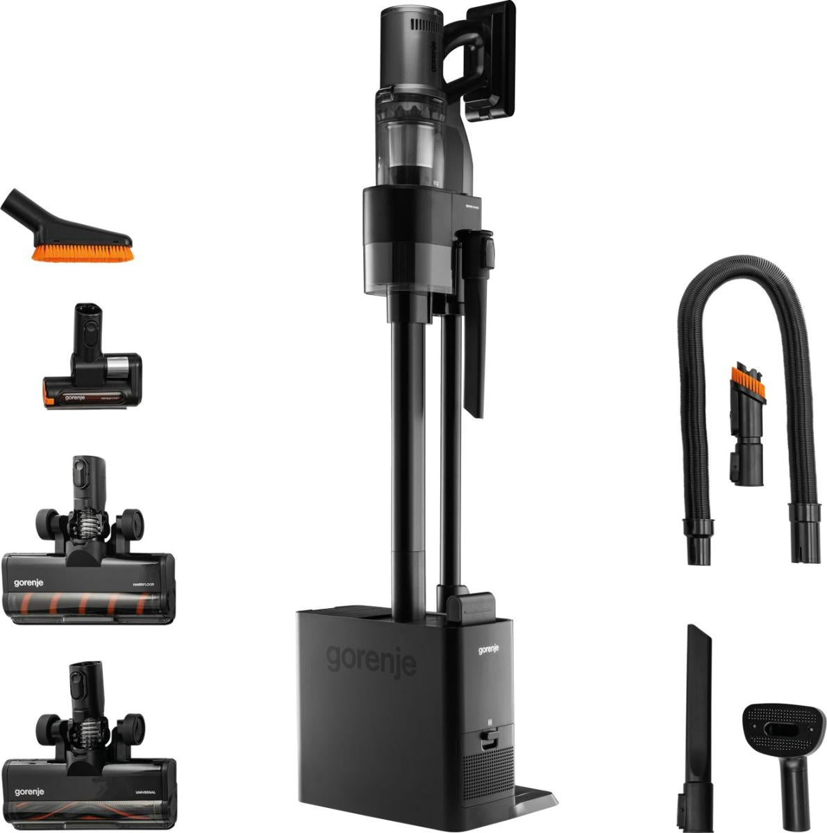 Gorenje Kabelloser Staubsauger NEOEXPERT SVC296749NEBL, mit Absaugstation, 2-in-1 – 60 min, 190 AW, Behälter 0,6 l