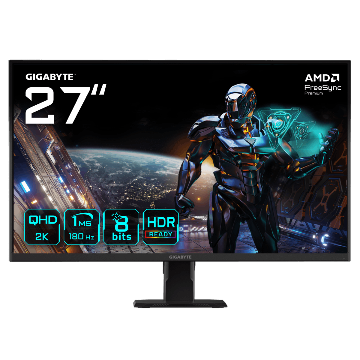 GIGABYTE GS27QA – Monitor, 27", 2560 × 1440 (WQHD), IPS, 180 Hz, 300 cd/m²