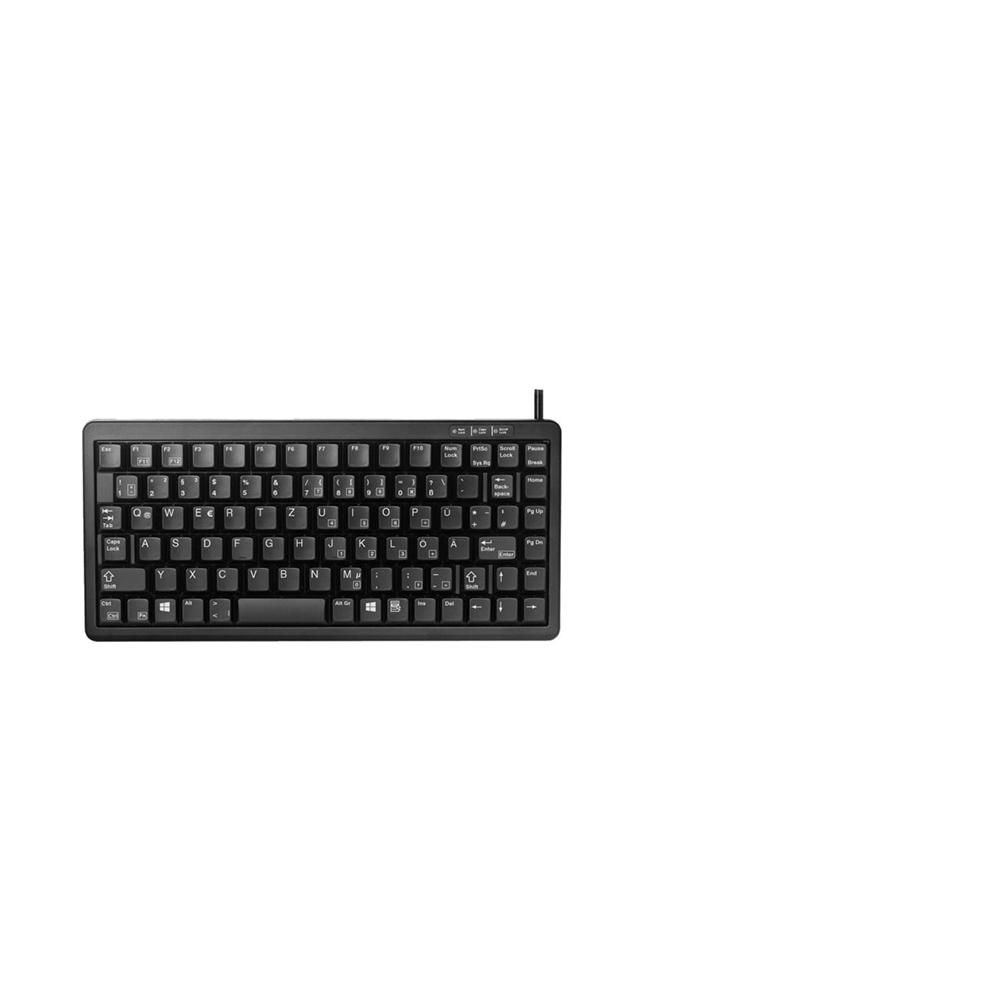 Cherry G84-4100 – Tastatur, kabelgebunden (PS/2), US-Layout (EN), TKL (ohne Ziffernblock), schwarz