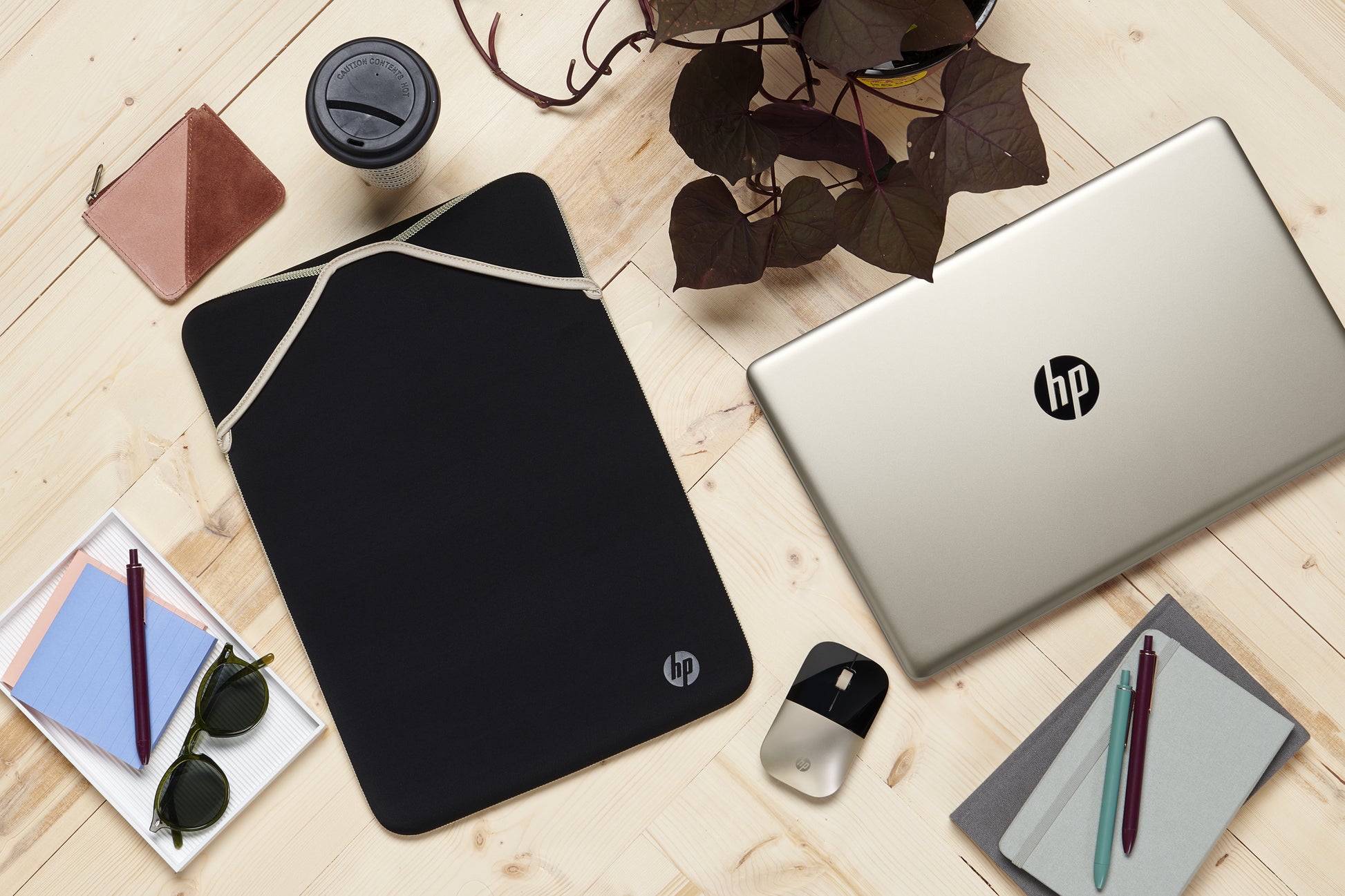 HP Z3700 – Maus – Kabellos (2,4 GHz), 1200 DPI, beidhändig, Gold