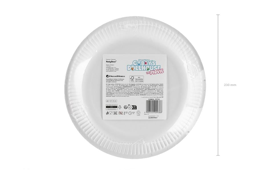PartyDeco Teller, Papier – Ø 23 cm, mehrfarbig – 6 Stk.