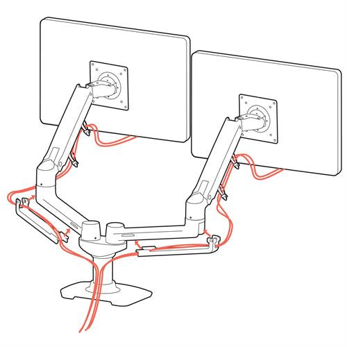 Ergotron LX – Monitorarm, Dual, bis 27", VESA 75 × 75/100 × 100 mm, Schwarz