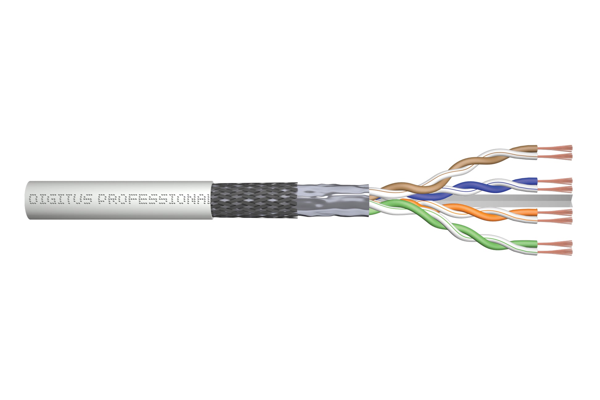 Digitus Cat6 Roh-Patchkabel – 100 m, Grau, geschirmt (SF/UTP), LSZH