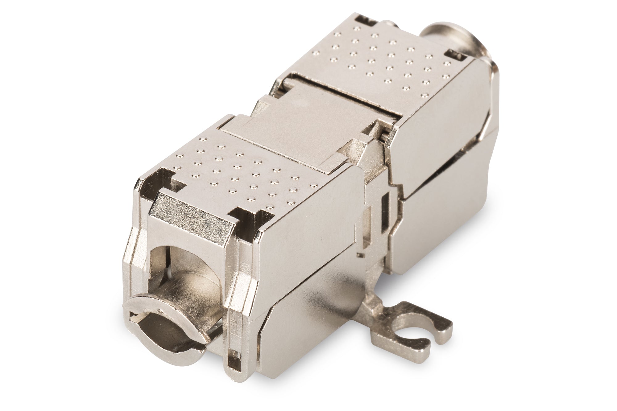 Digitus RJ-45-Kupplung – RJ-45, geschirmt, Cat6a, 500 MHz, 26×35×80 mm, metallisch