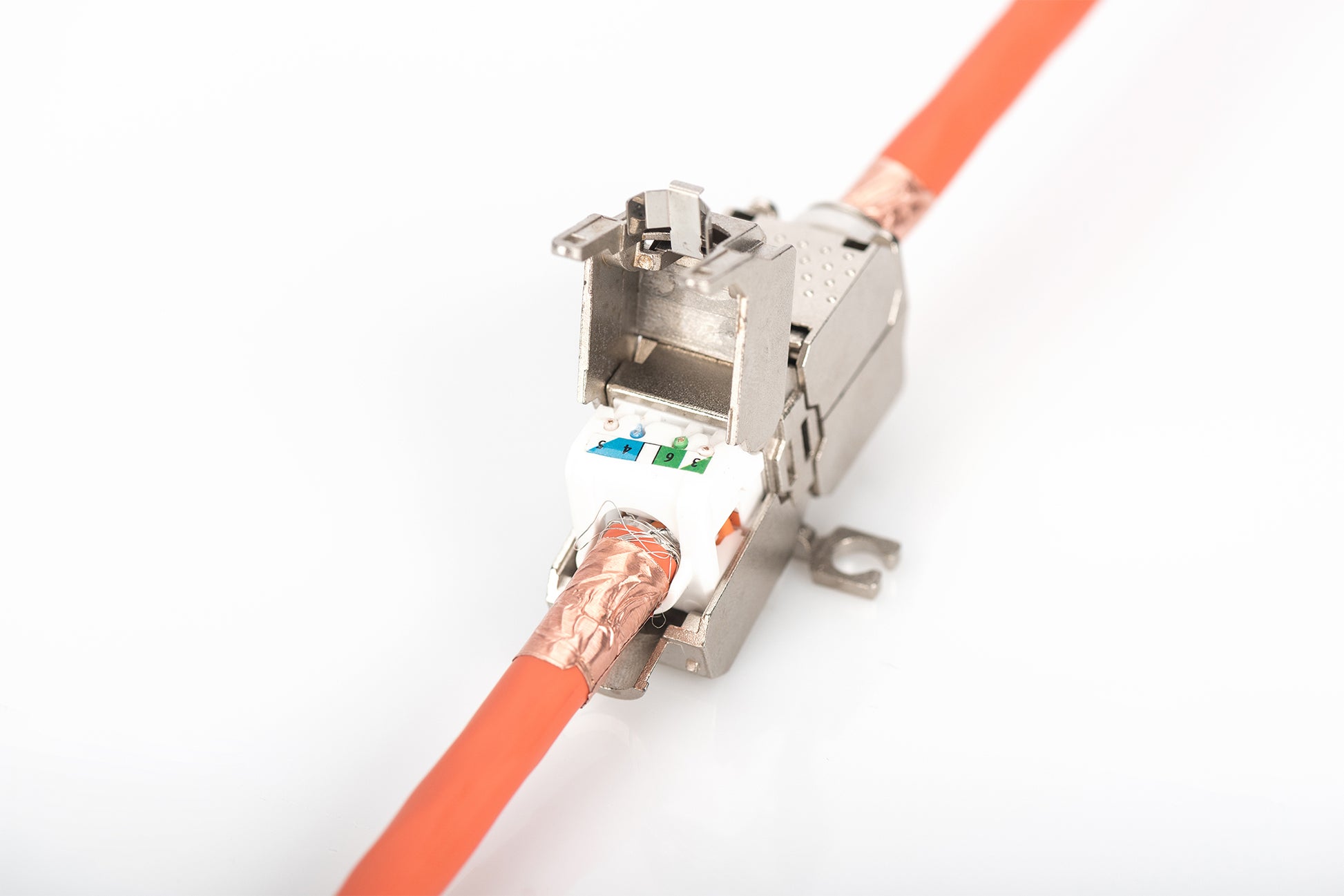 Digitus RJ-45-Kupplung – RJ-45, geschirmt, Cat6a, 500 MHz, 26×35×80 mm, metallisch
