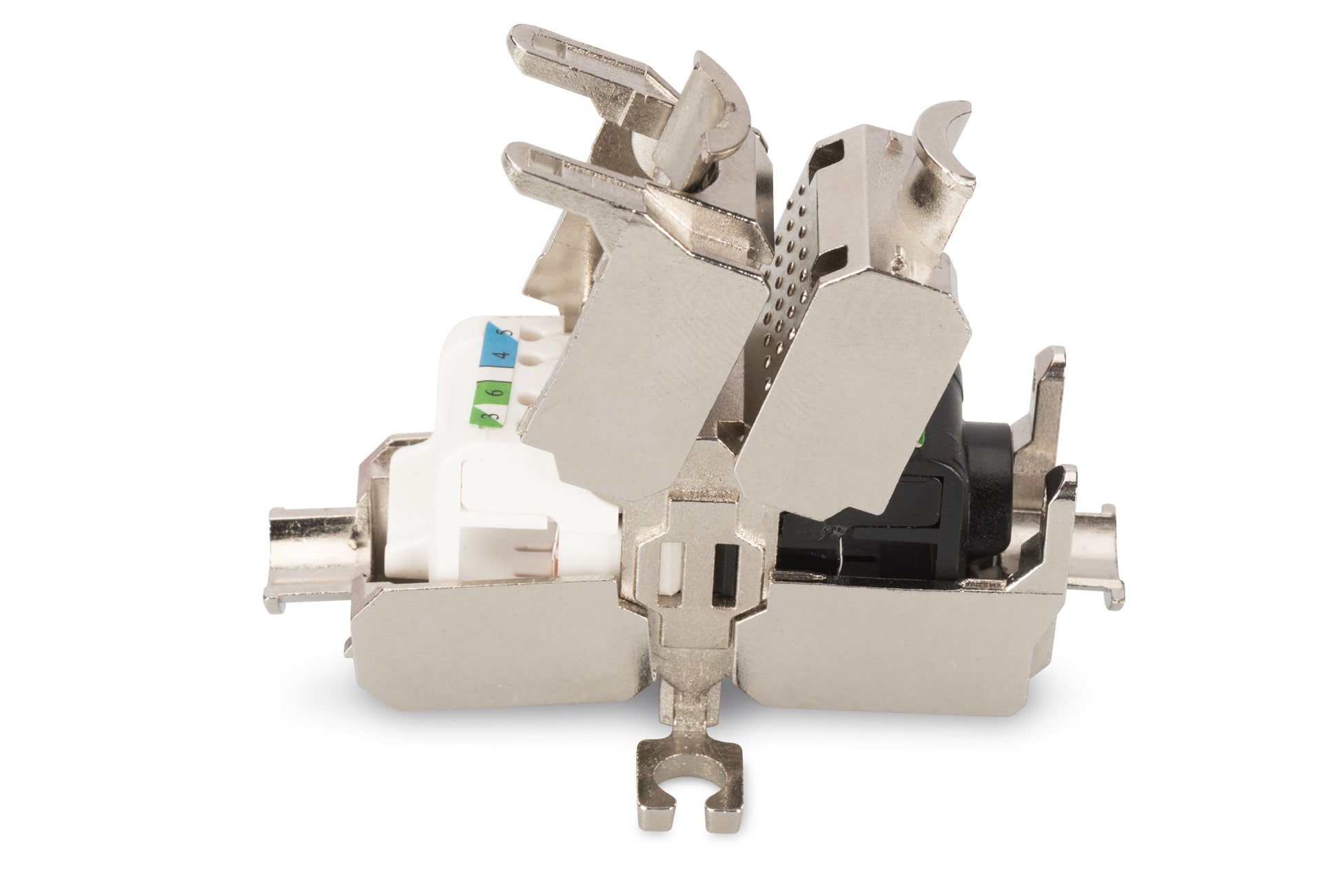 Digitus RJ-45-Kupplung – RJ-45, geschirmt, Cat6a, 500 MHz, 26×35×80 mm, metallisch