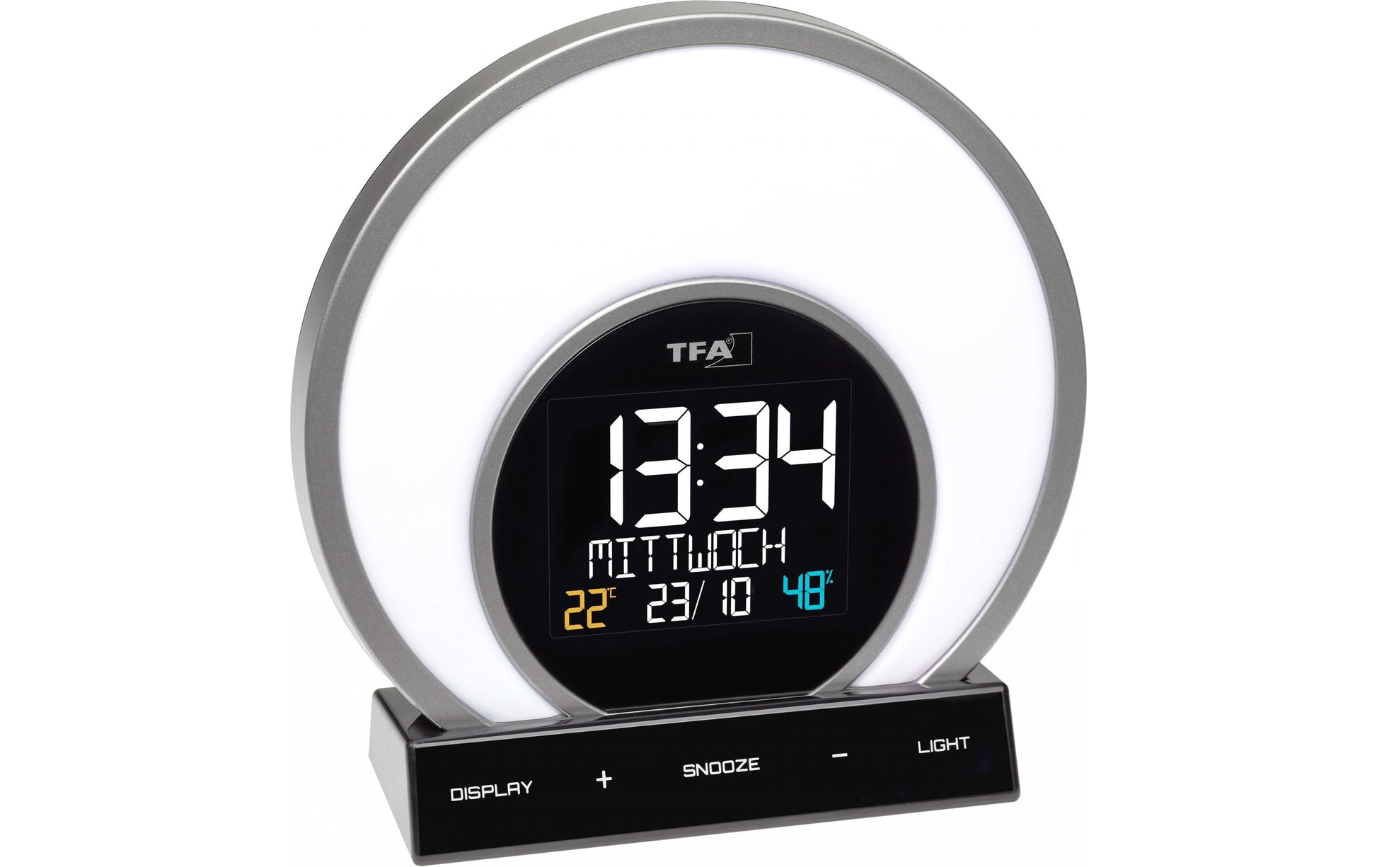 TFA-Dostmann TFA Dostmann Soluna Lichtwecker – digital – 6,8 × 17,5 × 17,0 cm, schwarz, Kunststoff, Lichtprojektion, USB