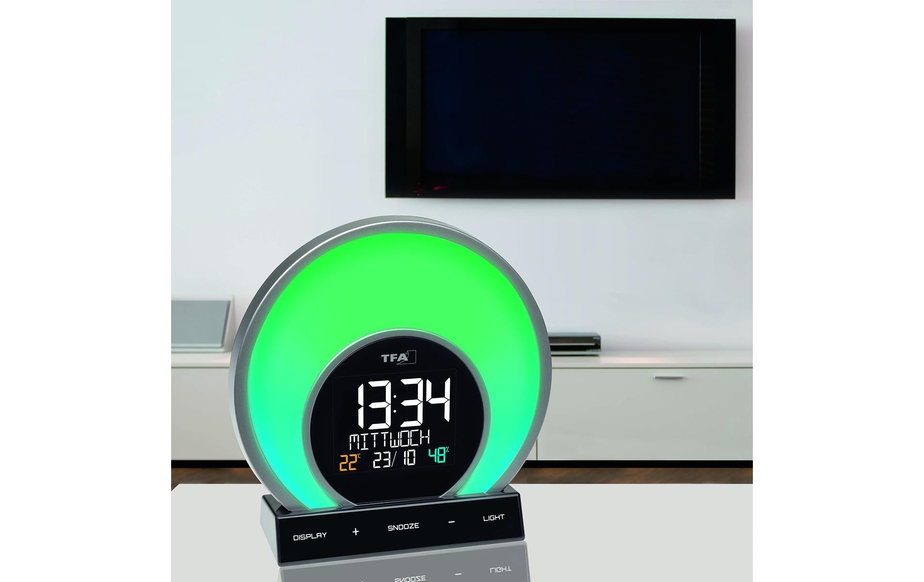 TFA-Dostmann TFA Dostmann Soluna Lichtwecker – digital – 6,8 × 17,5 × 17,0 cm, schwarz, Kunststoff, Lichtprojektion, USB