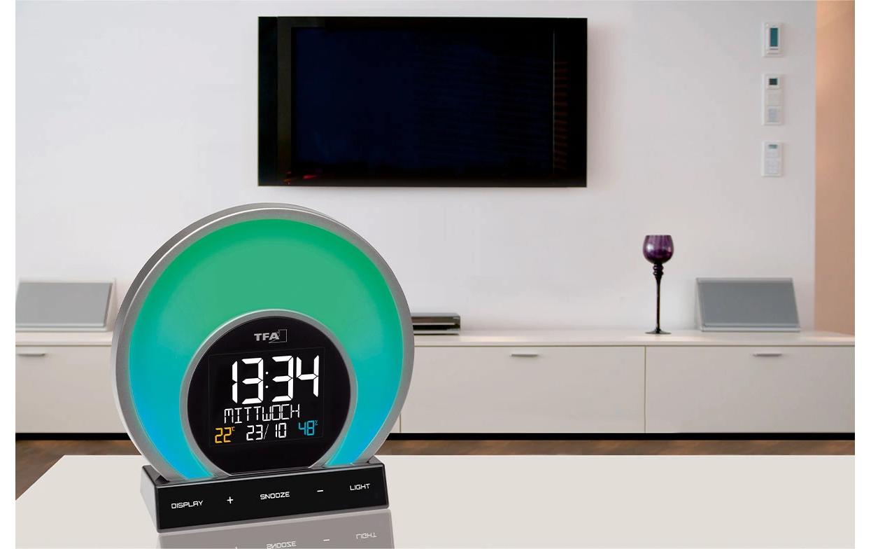 TFA-Dostmann TFA Dostmann Soluna Lichtwecker – digital – 6,8 × 17,5 × 17,0 cm, schwarz, Kunststoff, Lichtprojektion, USB