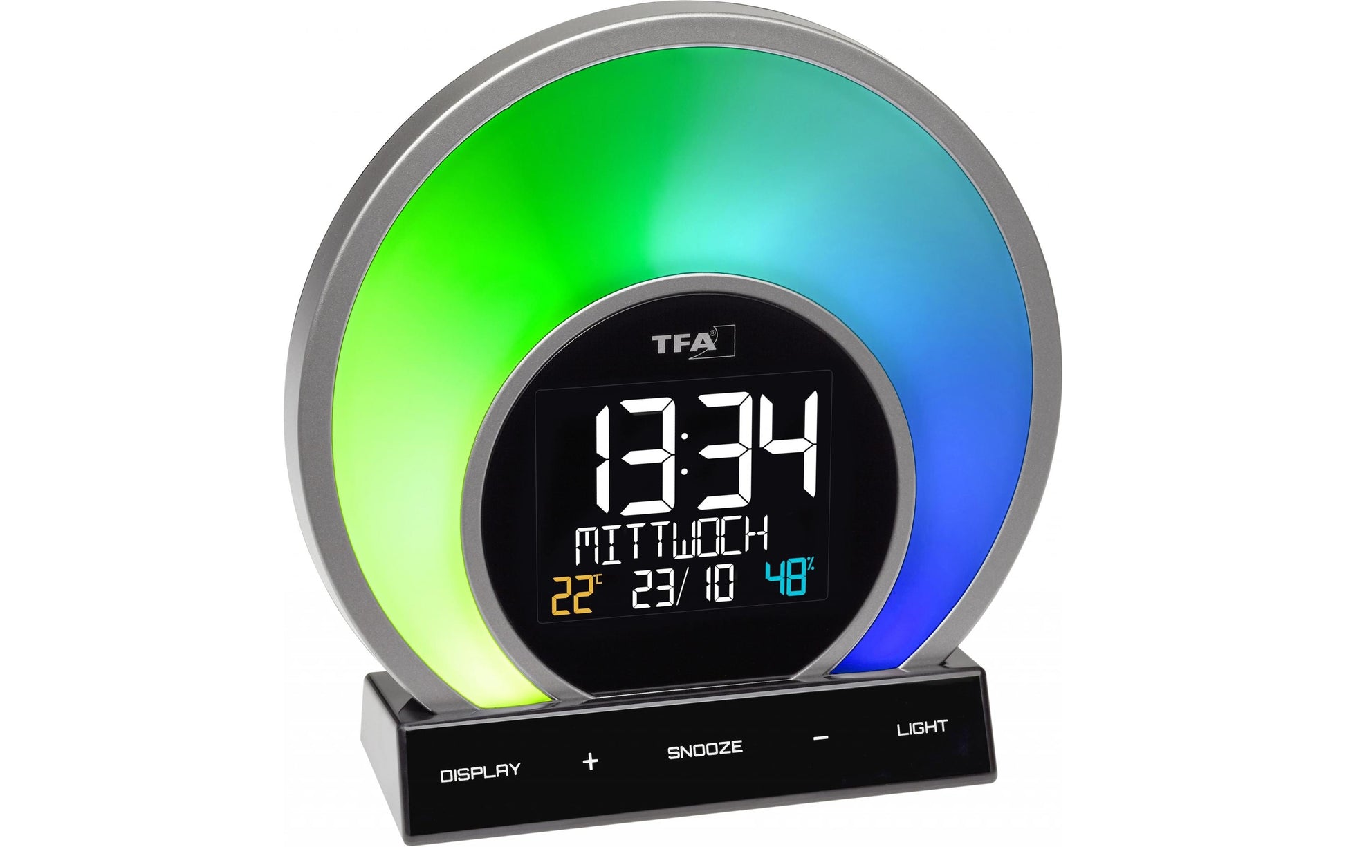TFA-Dostmann TFA Dostmann Soluna Lichtwecker – digital – 6,8 × 17,5 × 17,0 cm, schwarz, Kunststoff, Lichtprojektion, USB