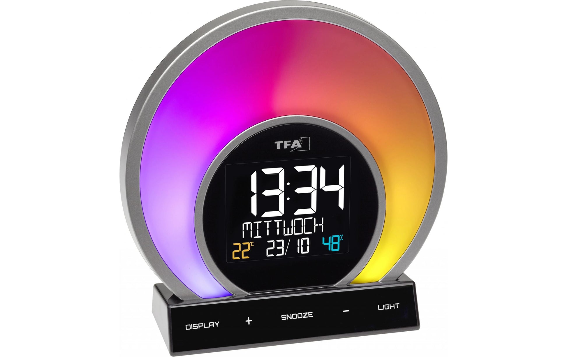 TFA-Dostmann TFA Dostmann Soluna Lichtwecker – digital – 6,8 × 17,5 × 17,0 cm, schwarz, Kunststoff, Lichtprojektion, USB