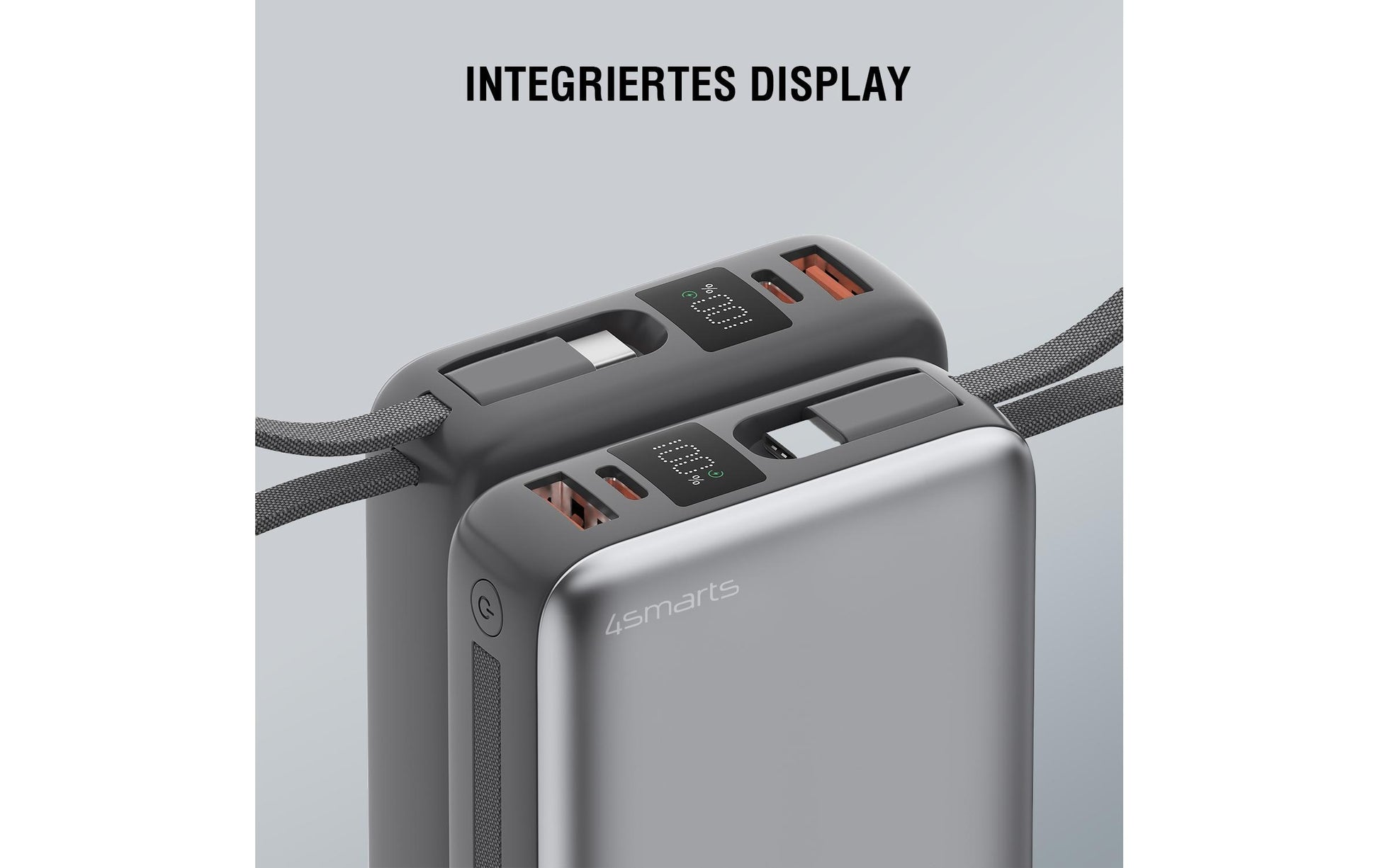 4smarts Powerbank 20000 mAh, PD 22,5 W, für Smartphones, Grau