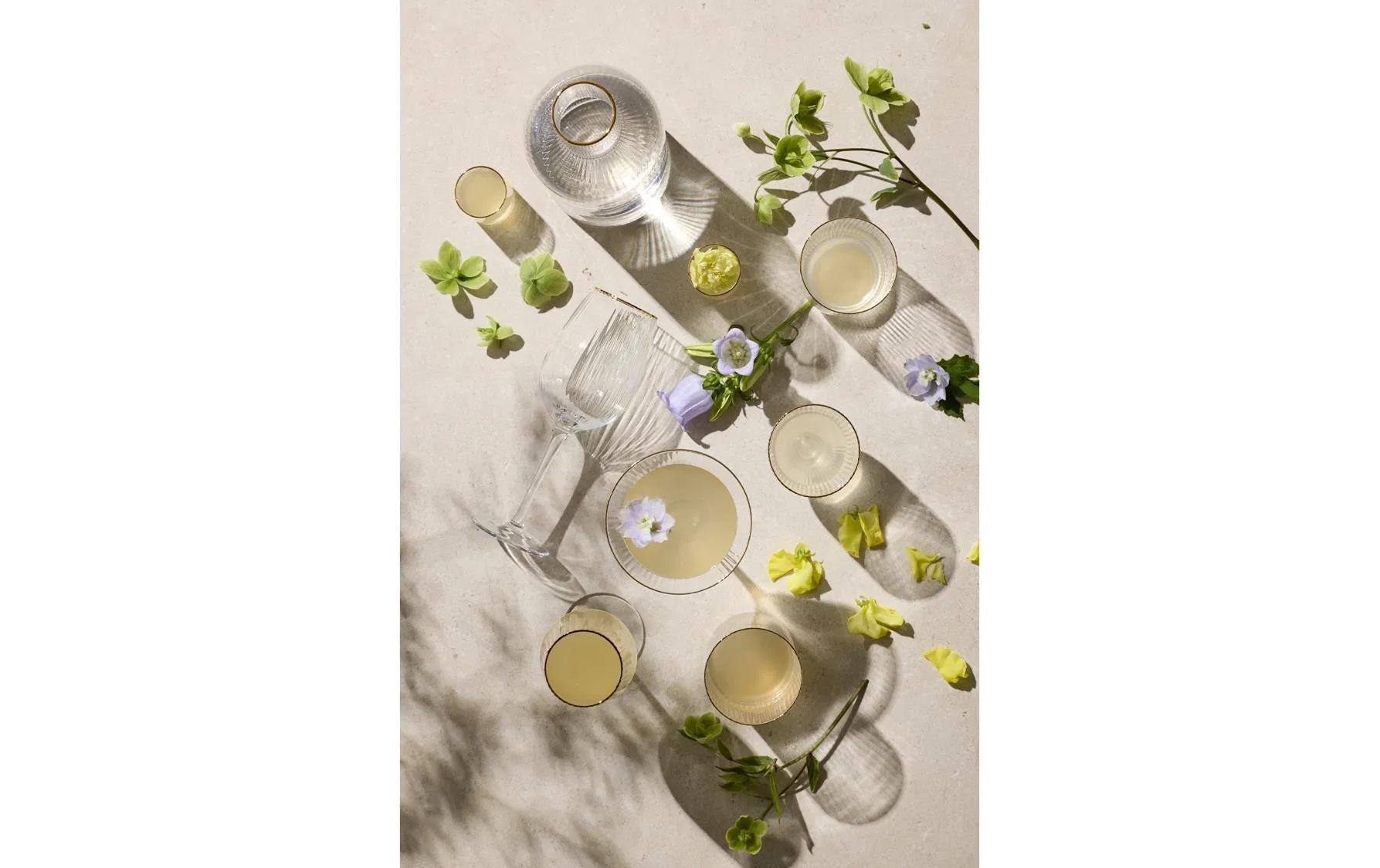 Lyngby Glas Trinkglas Palermo Gold – 4er Set, 500 ml, Ø 7,5 cm, Glas, Gold