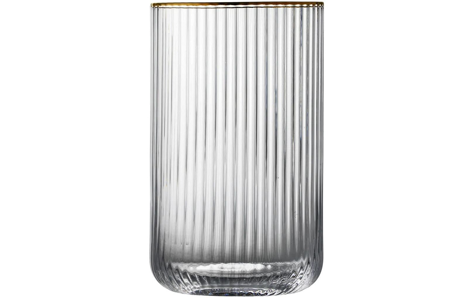 Lyngby Glas Trinkglas Palermo Gold – 4er Set, 500 ml, Ø 7,5 cm, Glas, Gold