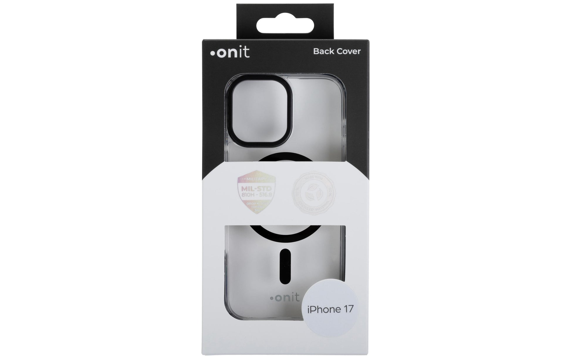 Onit Backcover – für Apple iPhone 17, MagSafe, TPU, Schwarz, bis 3 m Sturzschutz