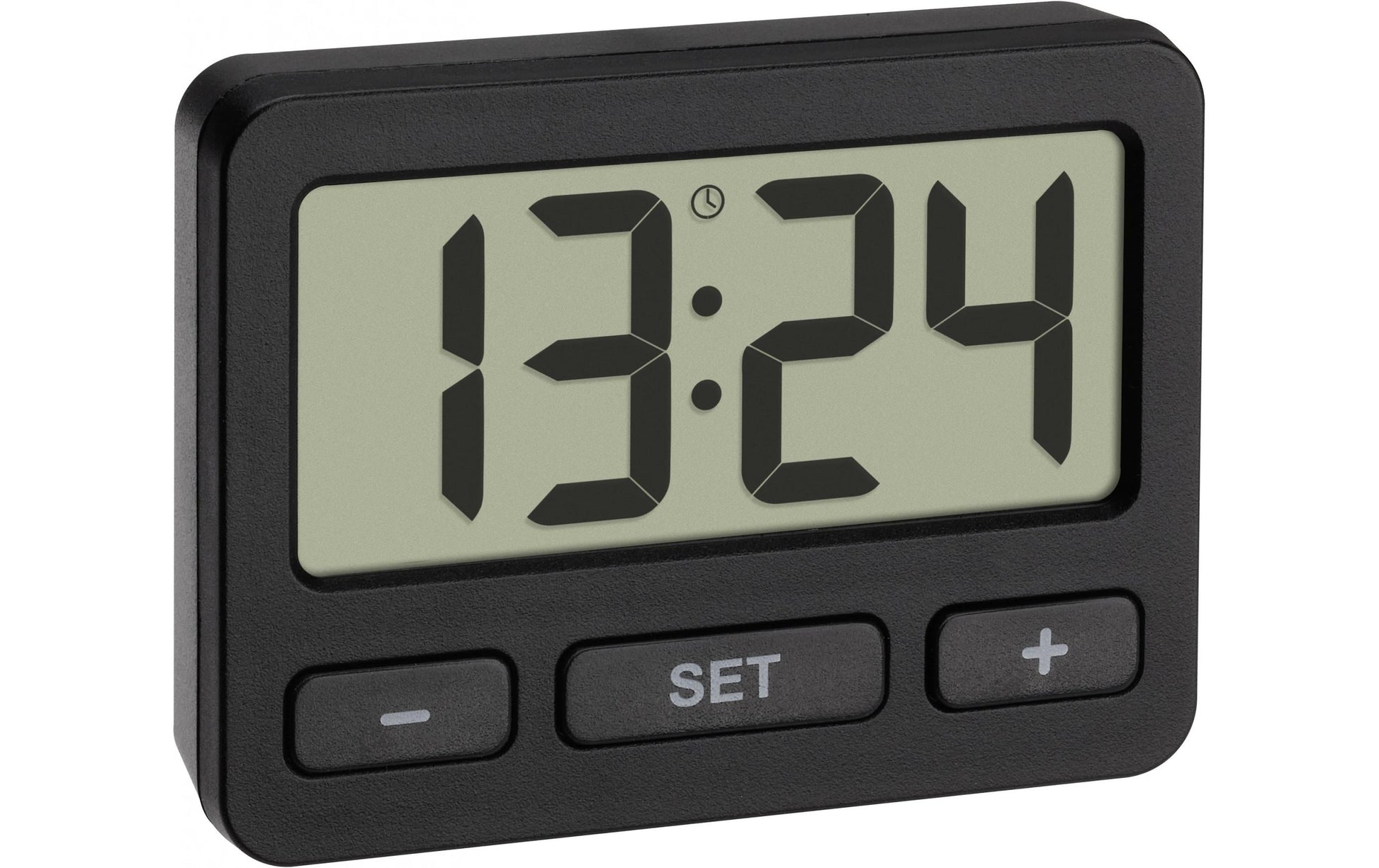 TFA-Dostmann TFA Dostmann Tischuhr – Digital, Funk, 2,8 × 4 × 5,5 cm, Schwarz, Kunststoff